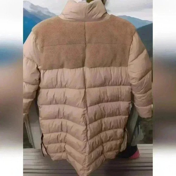 Bernie Bernardo midi coat with teddy bear scent beige US Sz Small - Picture 2 of 10